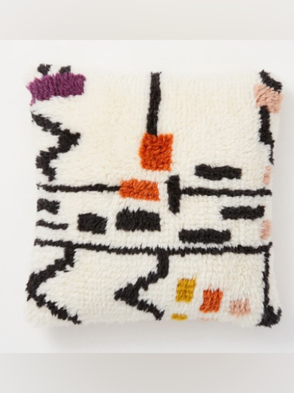 Pair of West Elm Zigzag Shag Pillow Cushion Covers